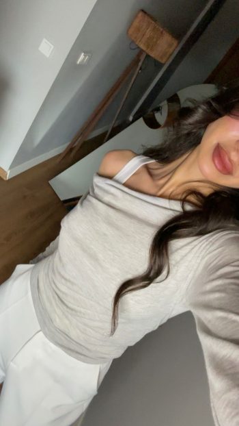 düşük omuzlu melanj bluz gri